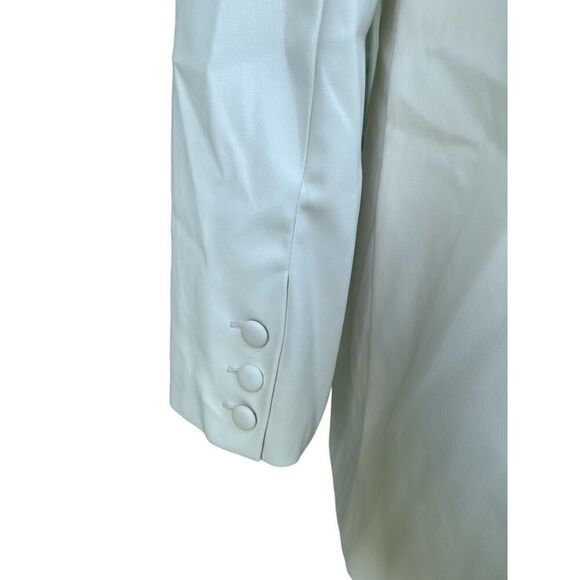 S’EDGE FAUX LEATHER WHITE JACKET BLAZER SIZE SMALL - Picture 9 of 9